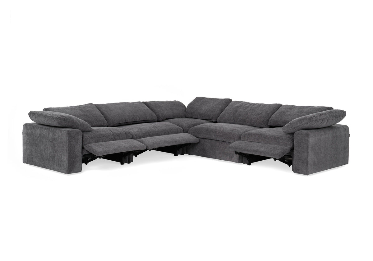 Corinth - Modern Dark Grey Fabric Sectional Sofa with 3 Power Recliners by VIG Furniture - View 5
