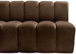 Arc - Velvet 4 Piece Modular Straight Sofa - Brown