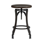 Winslow - Adjustable Height Metal Barstool With Wood Seat - Walnut