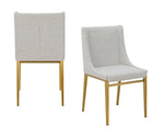 Mimi - Modern Light Grey Fabric + Antique Brass Dining Chair (Set of 2) by VIG Furniture - View 5