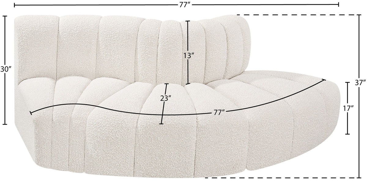 Arc - Boucle Fabric 3 Piece Modular Sofa