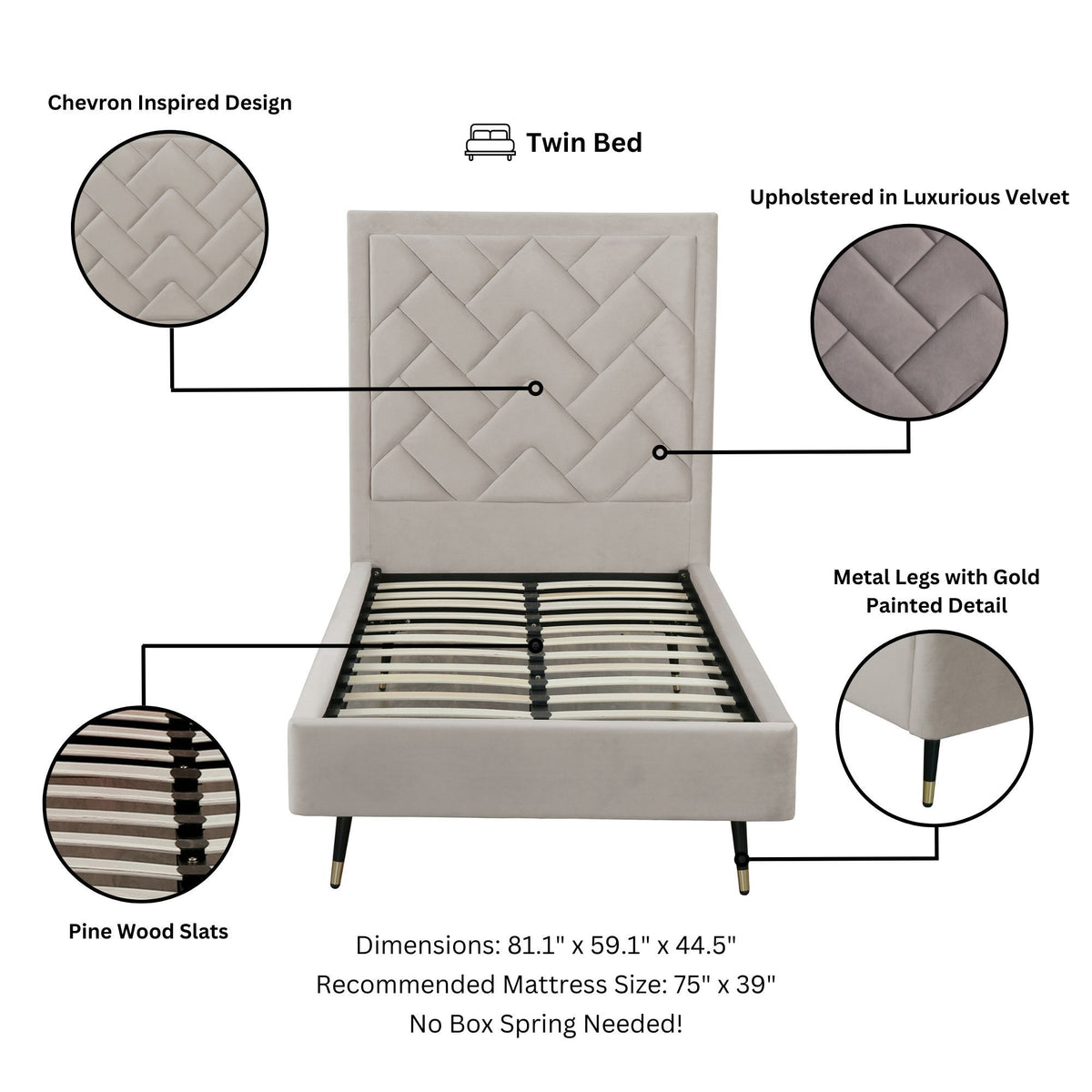 Manhattan Crosby - Upholstered Platform Bed