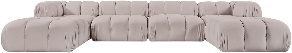 Orin - Velvet 6 Piece Modular Double Chaise Sectional