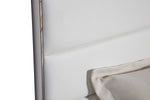 Eastern King Cartier - Modern White Vegan Leather + Stainless Steel Bedroom Set