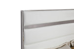 Eastern King Cartier - Modern White Vegan Leather + Stainless Steel Bedroom Set