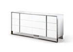 Eastern King Cartier - Modern White Vegan Leather + Stainless Steel Bedroom Set