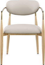 Ronda - Vegan Leather Upholstered Dining Arm Chair - Natural Legs