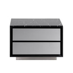 Concord - Modern Black Marble + Black Ash + Aluminum Nightstand by VIG Furniture - View 1