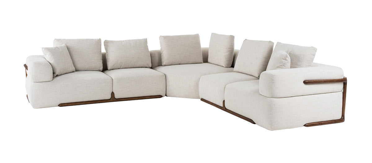 Simone - Modern Off-White Fabric Sectional Sofa by VIG Furniture - View 3