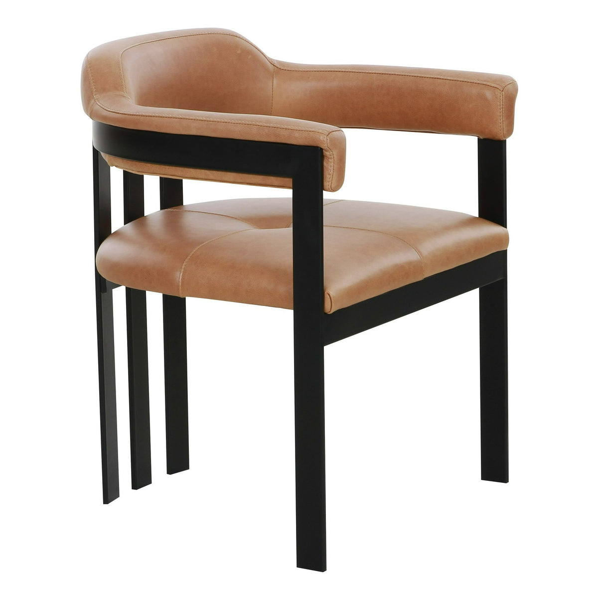 Hazen - Modern Camel Leather + Black Iron Dining Chair by VIG Furniture - View 1