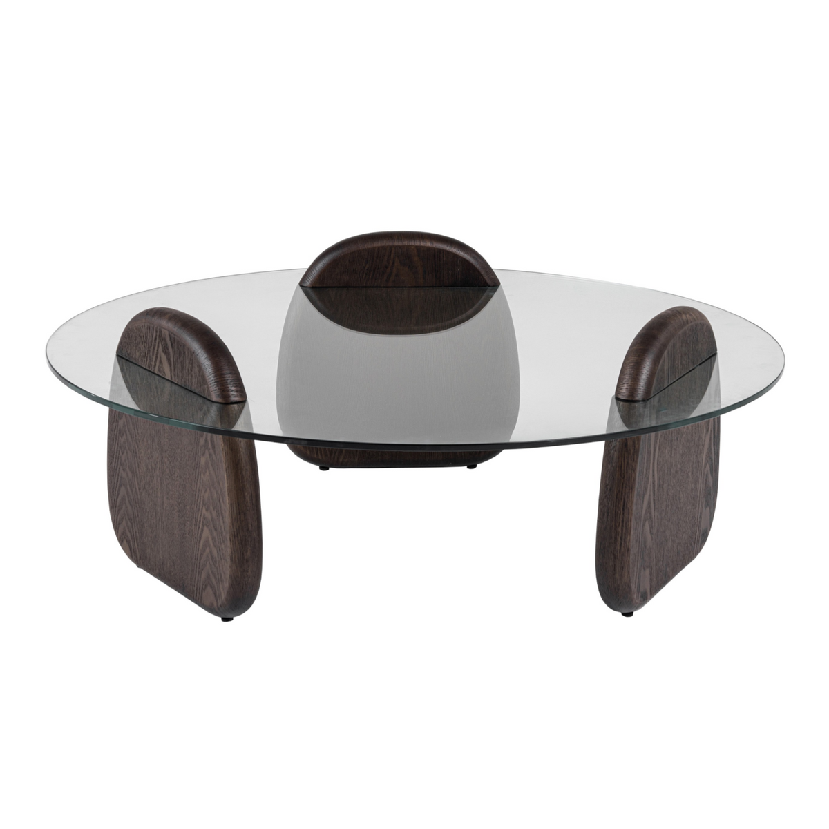 Buxton - Mid-Century Modern Glass + Dark Walnut Coffee Table by VIG Furniture - View 1