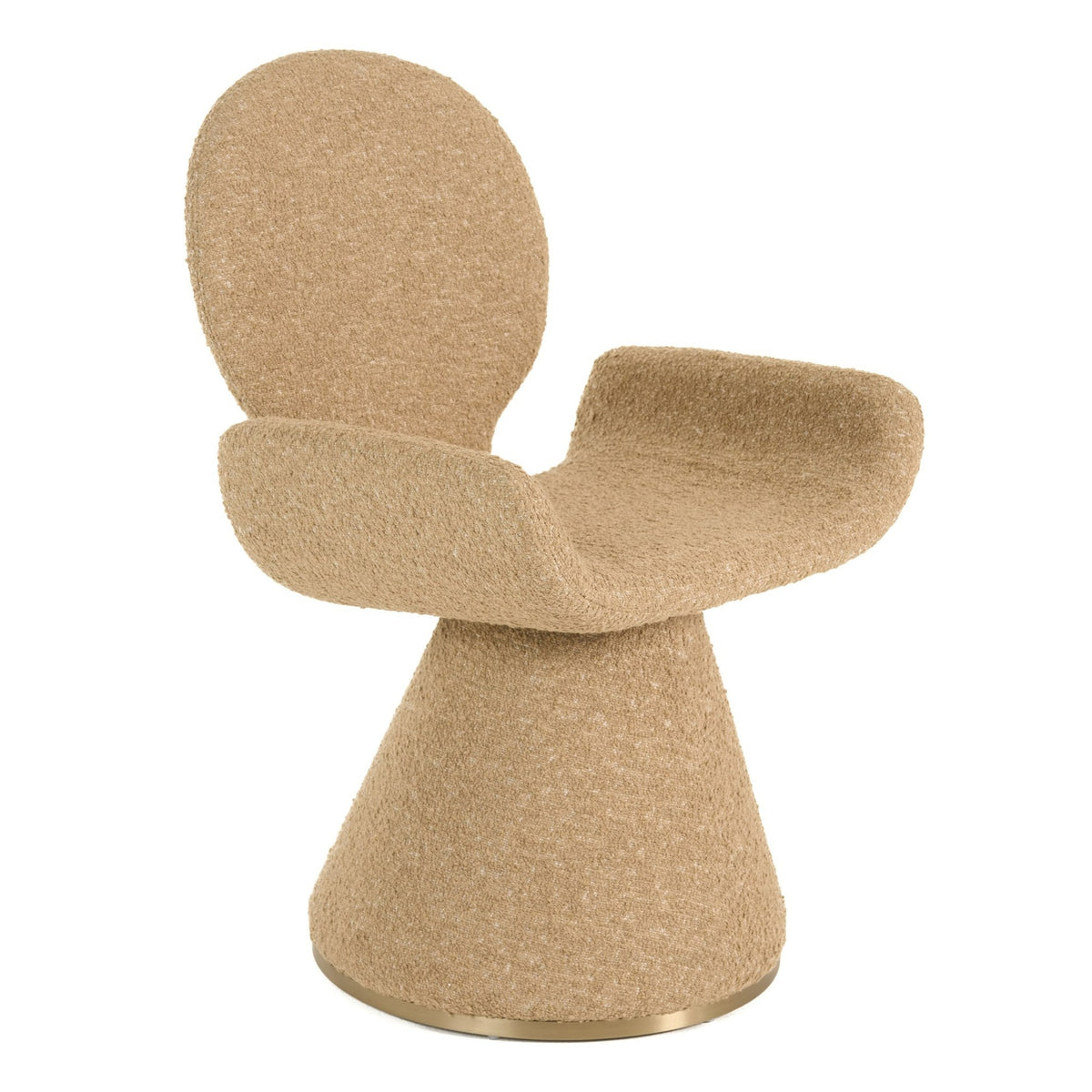 Neptune - Contemporary Beige Fabric + Brushed Brass Dining Chair by VIG Furniture - View 1