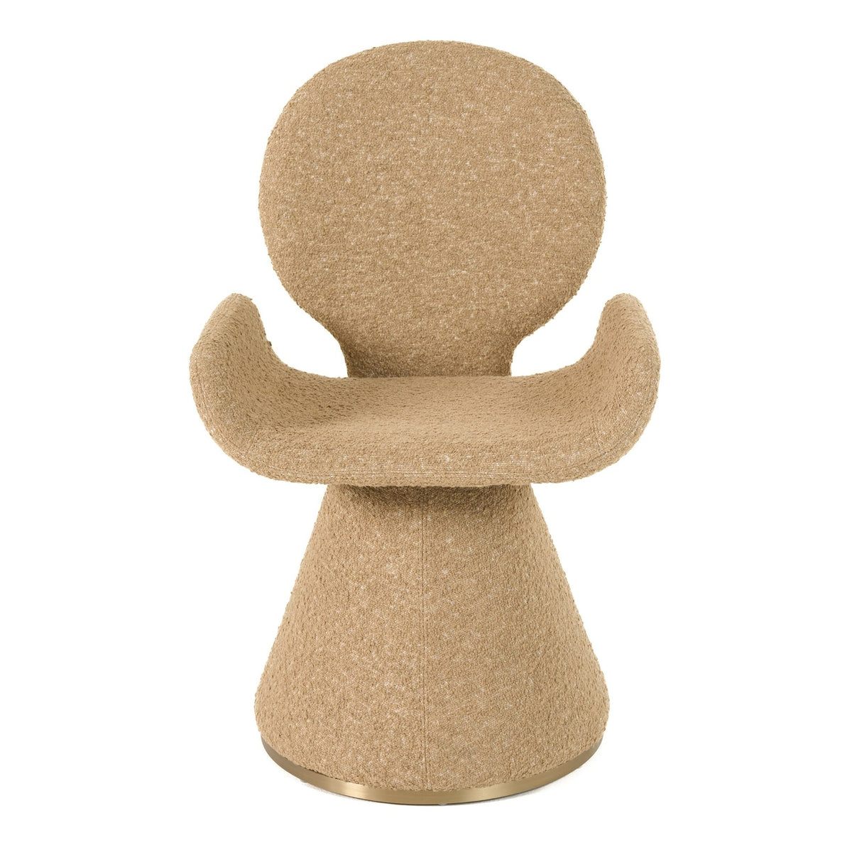 Neptune - Contemporary Beige Fabric + Brushed Brass Dining Chair by VIG Furniture - View 3
