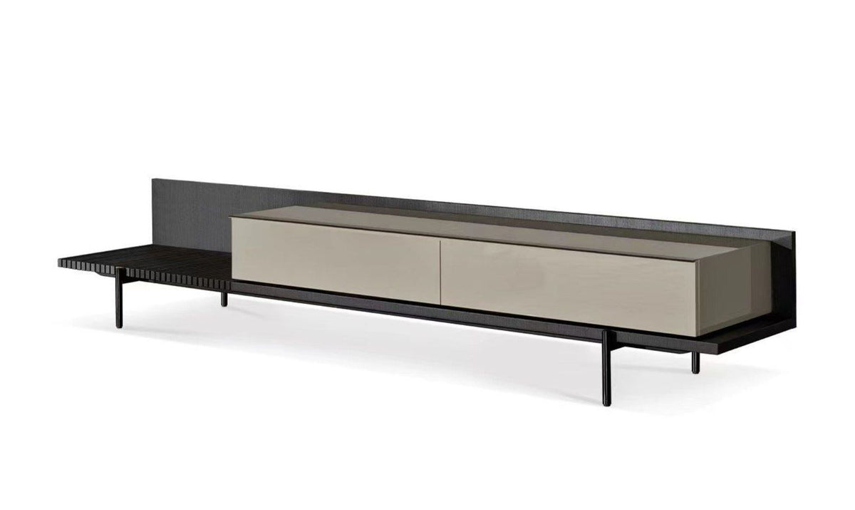 Colima - Modern Matte Beige + Walnut TV Stand by VIG Furniture - View 8