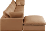 Comfy - 5 Piece Faux Leather Modular Sectional With Chaise