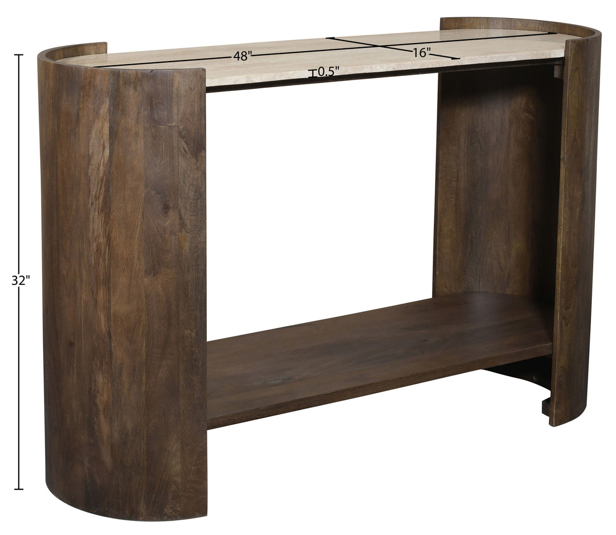 Solstice - Travertine And Mango Wood Table