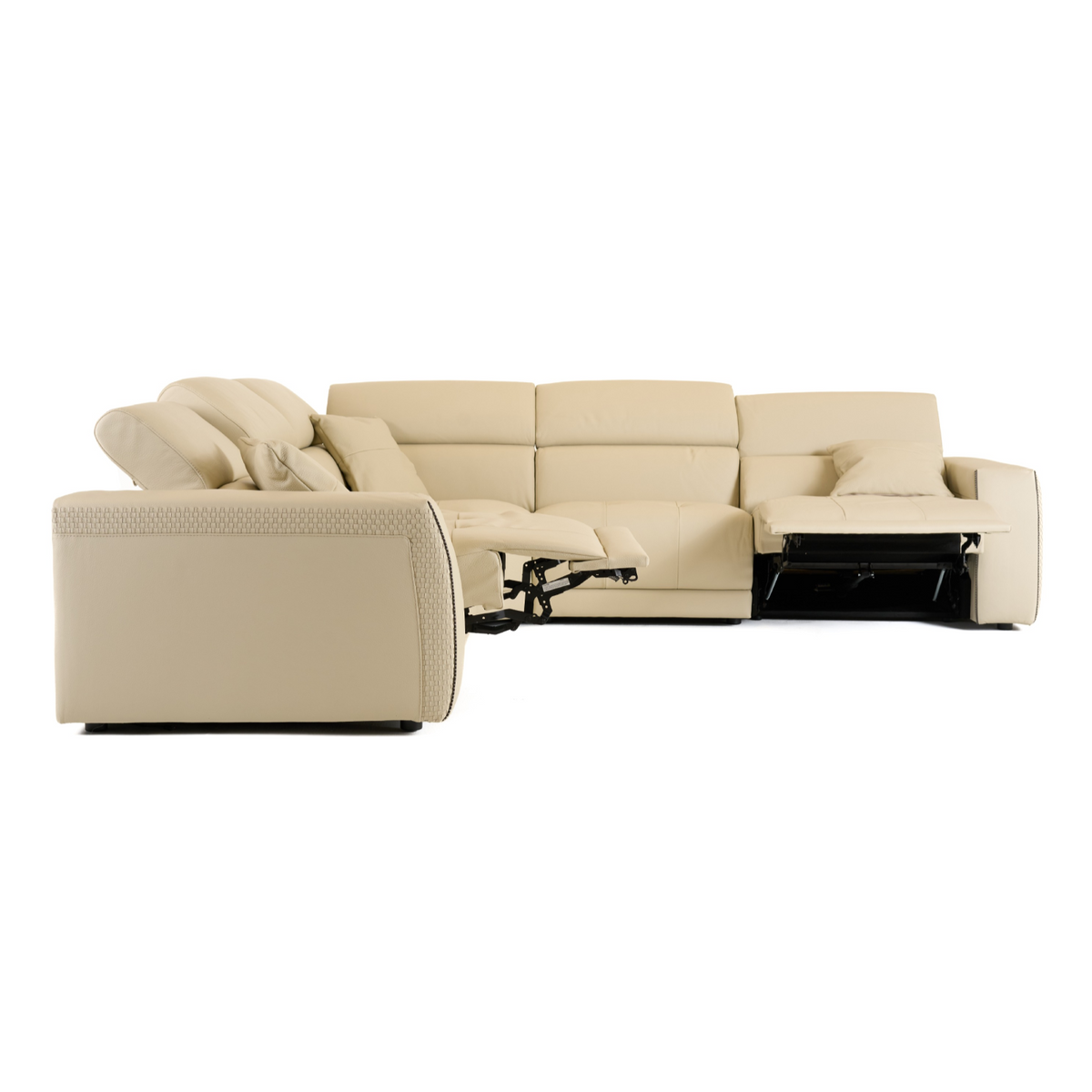 Dalton - Modern Italian Cream Leather Sectional Sofa + Recliners by VIG Furniture - View 7
