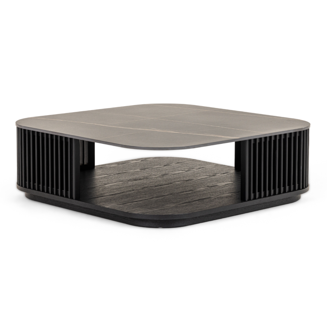 Chip - Modern Black Ceramic + Black Ash Square Coffee Table by VIG Furniture - View 2