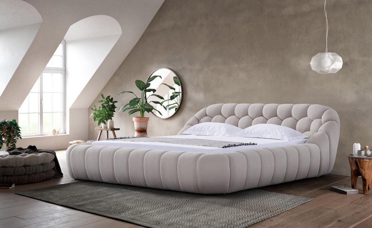 Eastern King Yolonda - Modern Beige Fabric Bed by VIG Furniture - View 1