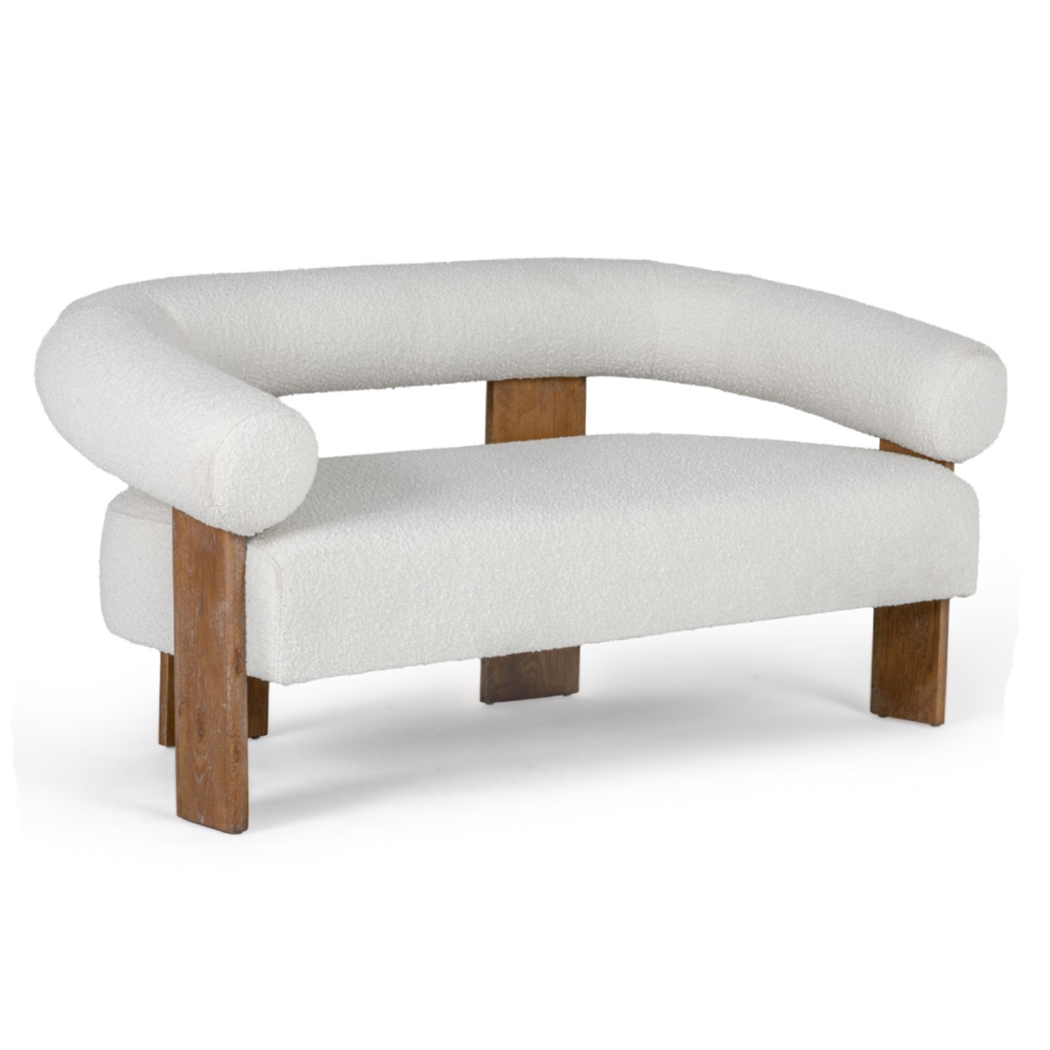 Aledo - Modern Off-White Fabric + Oak Loveseat by VIG Furniture - View 6