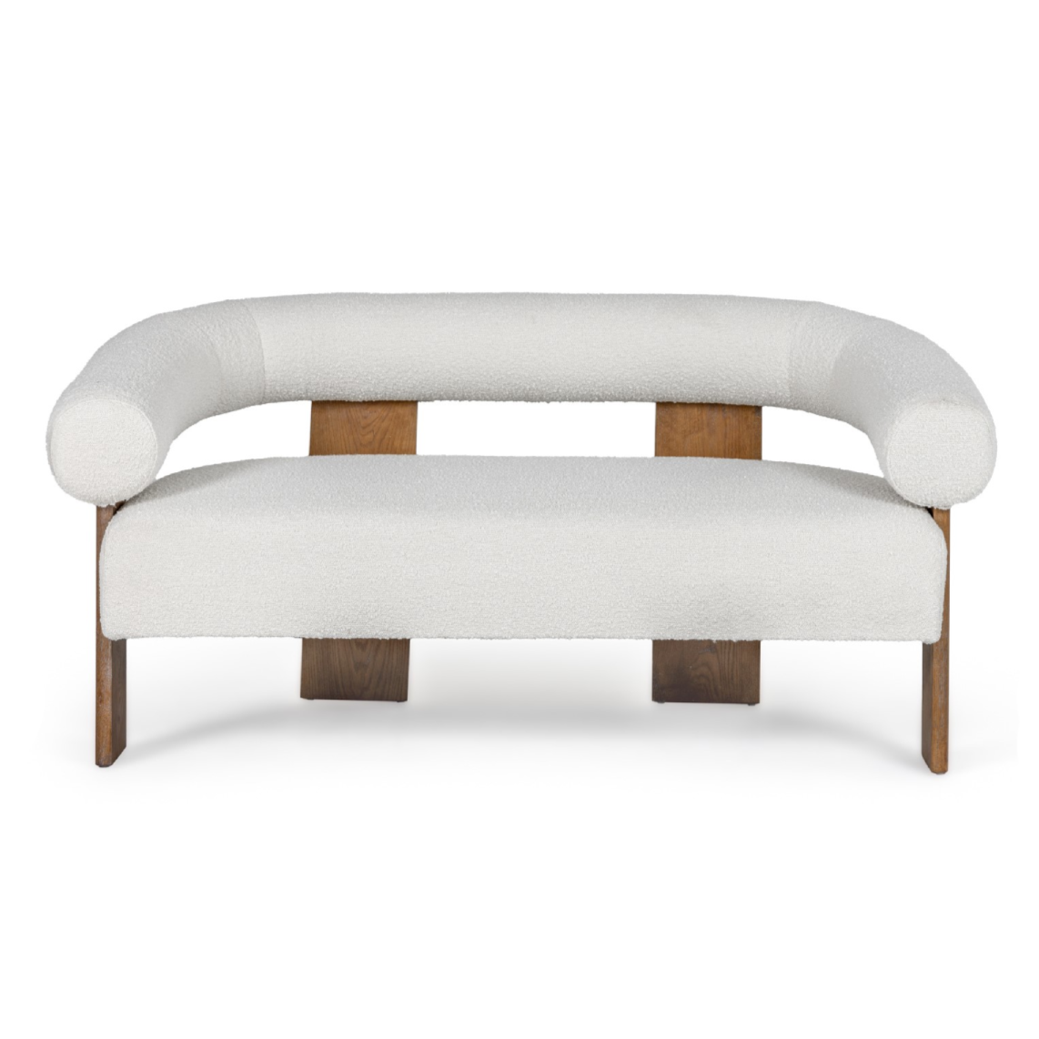 Aledo - Modern Off-White Fabric + Oak Loveseat by VIG Furniture - View 1