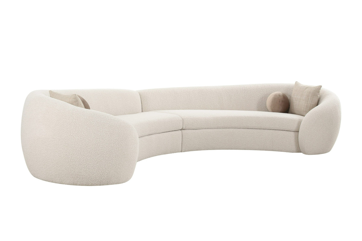 Kilmer Modern Off-White Curved Fabric Sectional Sofa by VIG Furniture - View 13