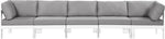 Nizuc - Outdoor Patio 5 Seat Modular Sofa With White Frame