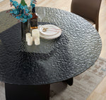 Maxine - Modern Hammered Grey Glass Round Dining Table by VIG Furniture - View 2