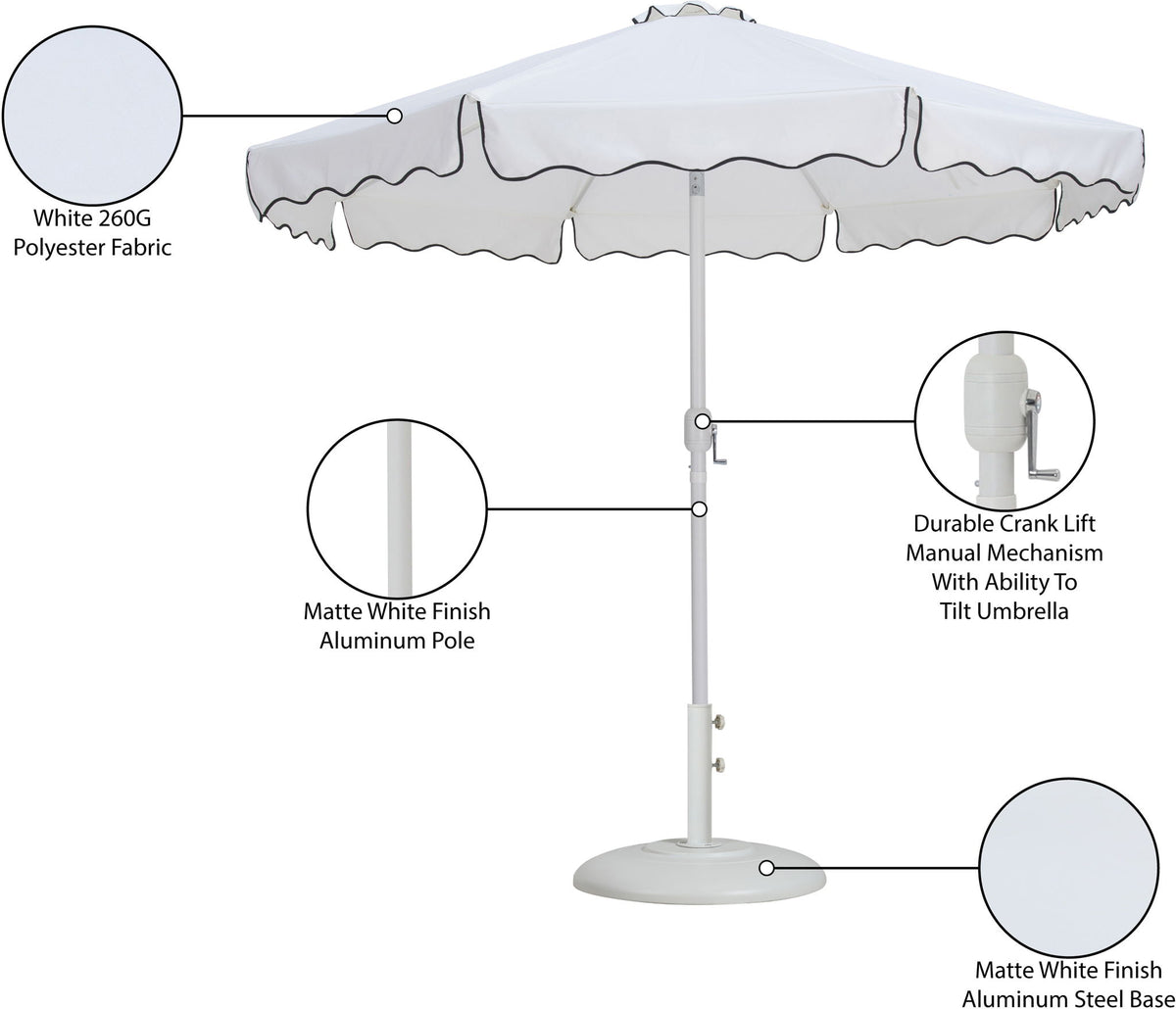 Amalfi - Patio Umbrella - White Base / White Pole