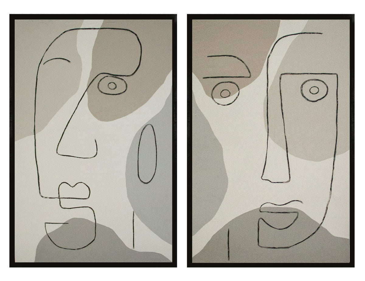 Faces Silhouette - Modern Painting Set of 2 by VIG Furniture - View 1