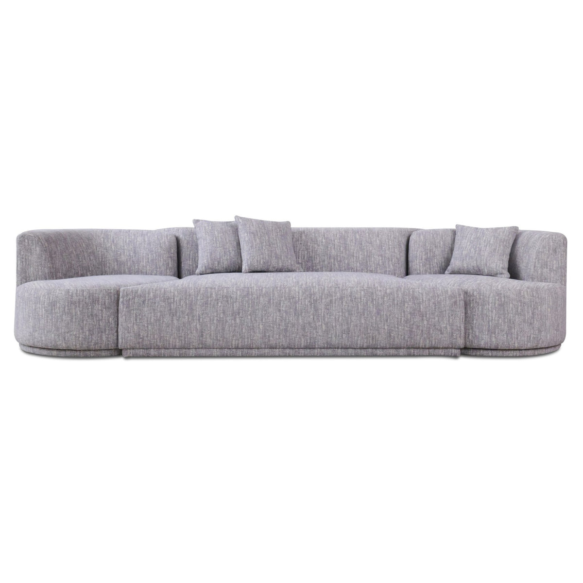 Beau - Modern Light Grey Fabric Sectional Sofa With 2 Swirling Chair by VIG Furniture - View 1