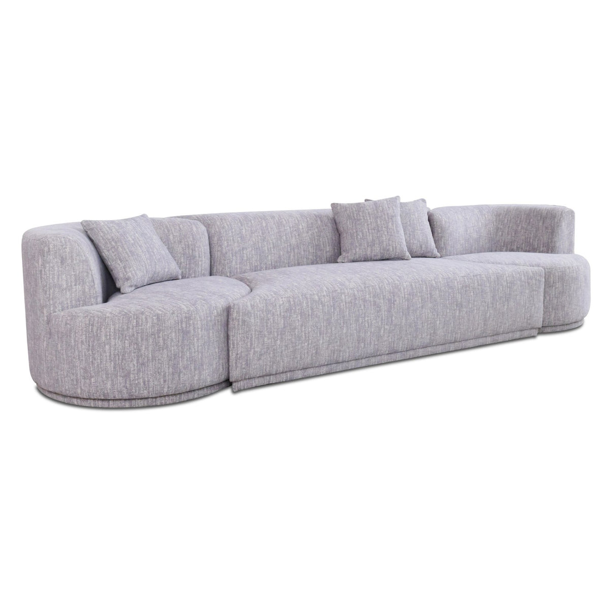 Beau - Modern Light Grey Fabric Sectional Sofa With 2 Swirling Chair by VIG Furniture - View 2