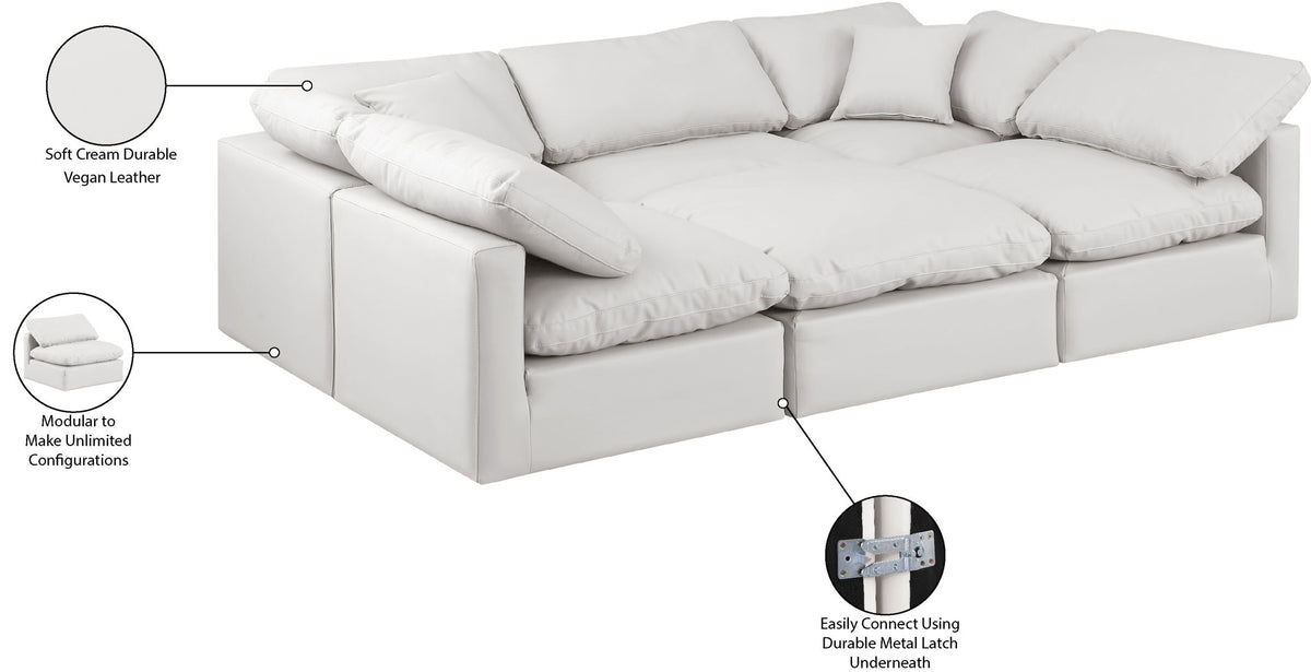 Indulge - Faux Leather 6 Piece Modular Sectional