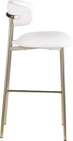 Lupita - Vegan Leather Upholstered Bar Stool With Brushed Gold Frame (Set of 2)