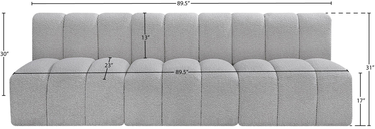 Arc - Boucle Fabric 3 Seats Modular Sofa