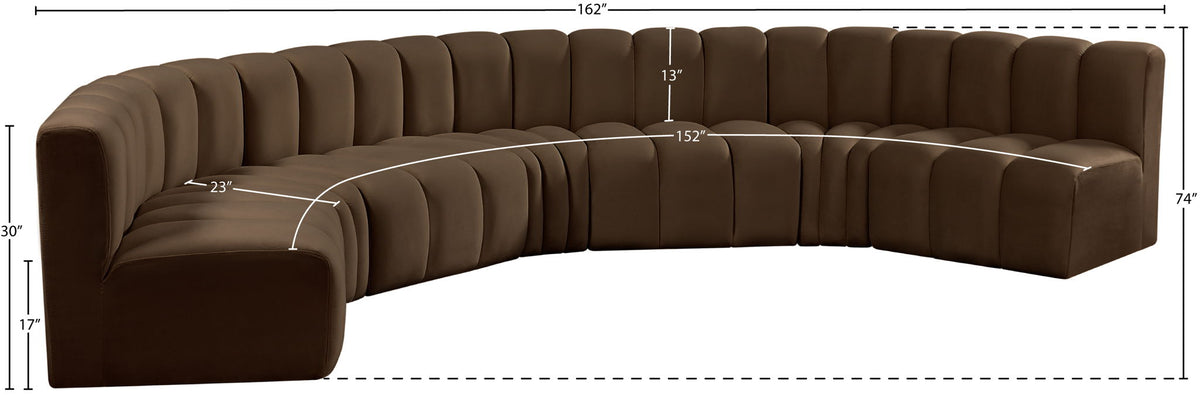 Arc - Velvet 7 Piece U-Shaped Modular Sofa