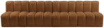 Arc - Velvet 4 Pieces Modular Sofa - Saddle