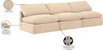 Indulge - Velvet 3 Seat Modular Armless Sofa