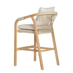 Delfina - 5-Piece Outdoor Bar Dining Set - Natural Eucalyptus