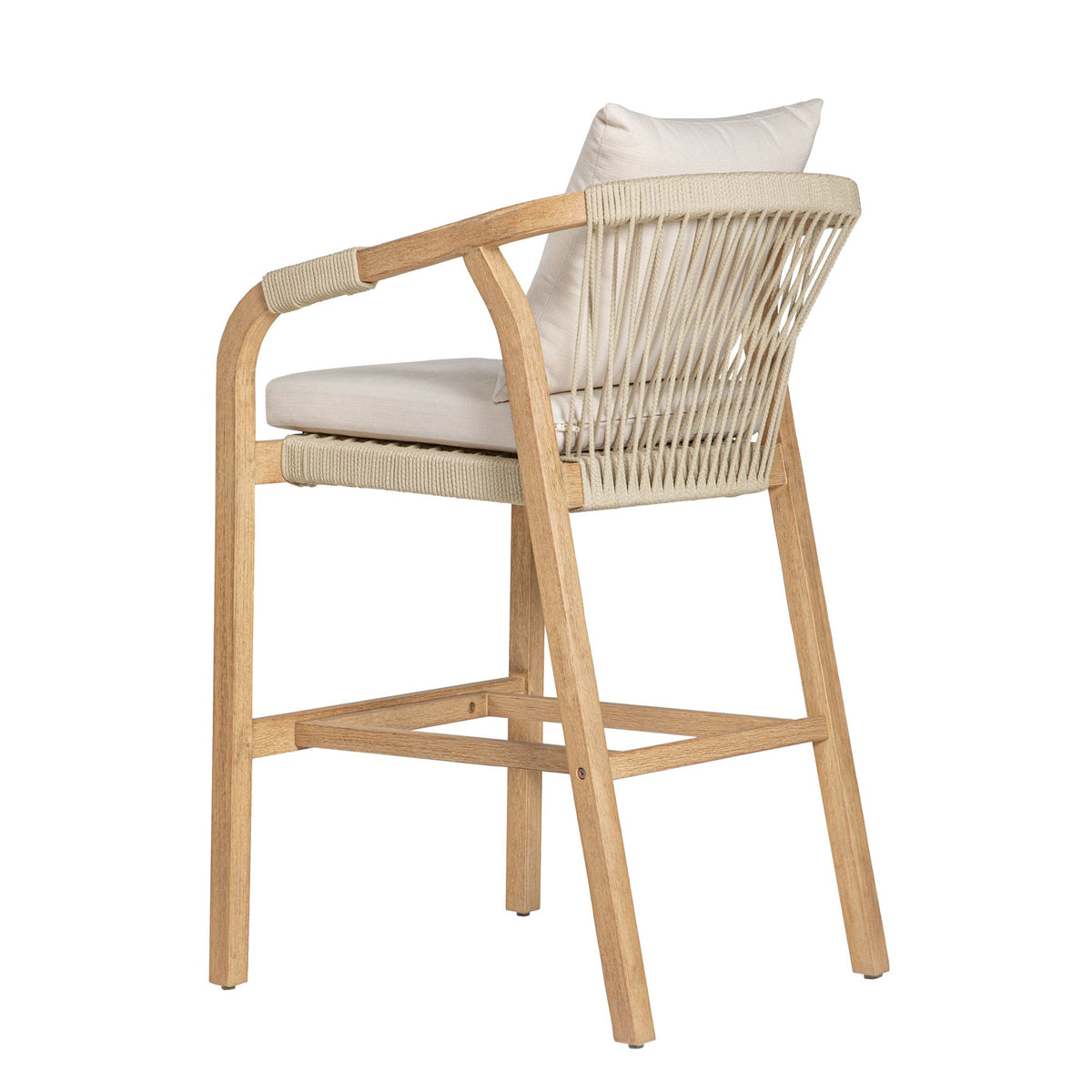 Delfina - 5-Piece Outdoor Bar Dining Set - Natural Eucalyptus