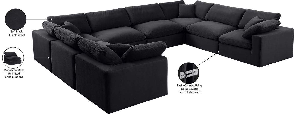 Comfy - 8 Piece Velvet Modular Sectional