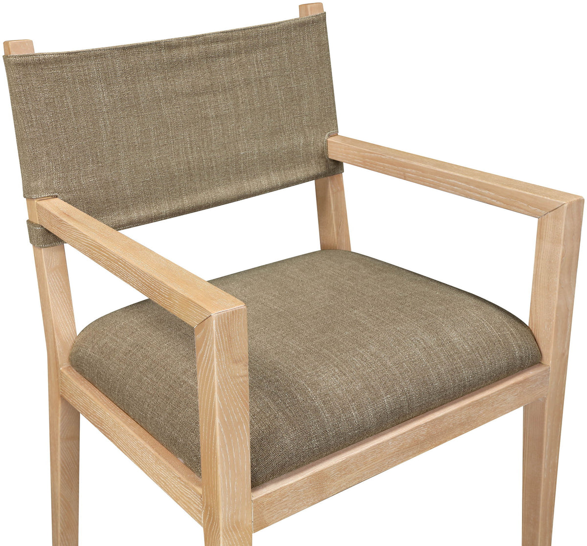 Avon - Linen Textured Performance Fabric Upholstered Dining Arm Chair