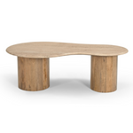 Sanford - Modern Travertine Marble + Wood Freeform Coffee Table by VIG Furniture - View 1
