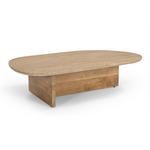 Chisholm - Modern Travertine Marble + Wood Freeform Coffee Table by VIG Furniture - View 2