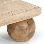 Seadrift - Modern Travertine Marble + Wood Square Coffee Table by VIG Furniture - View 3