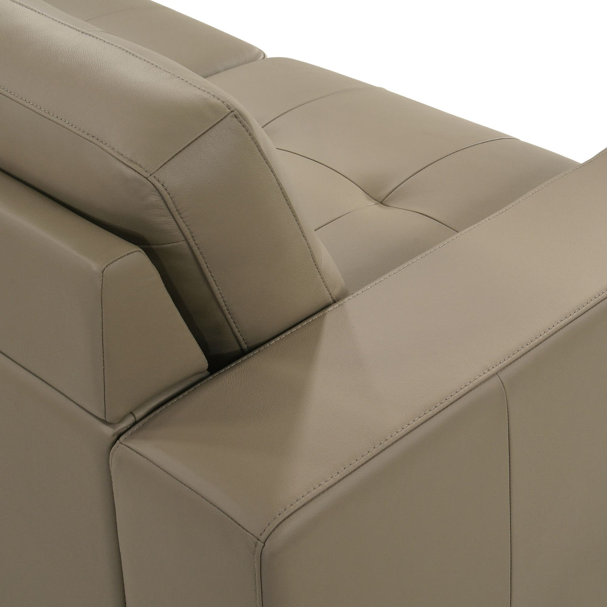 Pimentel - Leather Sectional Sofa With Tufted Back And Track Arms