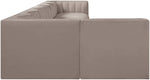 Rummi - Velvet Performance Fabric Upholstered 7 Piece Modular Sectional, L-Shaped (Right)