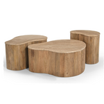 Matador - Modern Travertine Marble + Wood Freeform Coffee Table Set by VIG Furniture - View 1