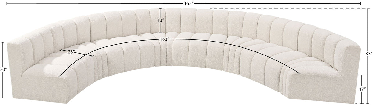 Arc - Boucle Fabric 8 Piece U-Shaped Modular Sofa
