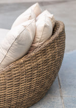 Havana - Round Daybed, With Self Welt - Canvas Flax / Dark Brown